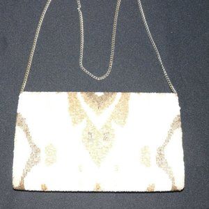 Beaded evening purse with chain strap